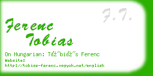 ferenc tobias business card